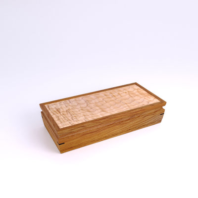 Wooden handmade Sentinel Jewelry Box Cherry Quilted Maple by Mikutowski Woodworking