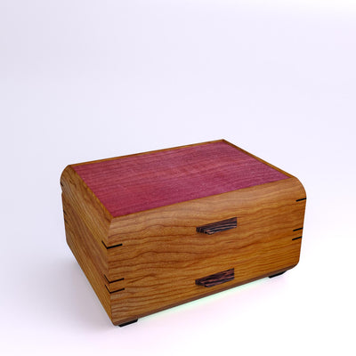 Wooden handmade Sophisticated Jewelry Chest Cherry Purpleheart by Mikutowski Woodworking