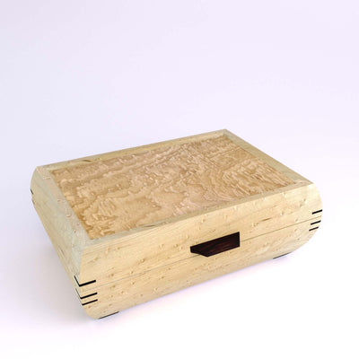 Wooden handmade Elegance Jewelry Box Birdseye Maple Tamo Ash by Mikutowski Woodworking