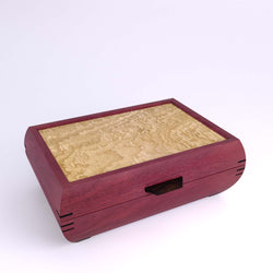 Wooden handmade Elegance Jewelry Box Purpleheart Tamo Ash by Mikutowski Woodworking