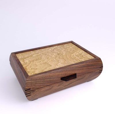 Wooden handmade Elegance Jewelry Box Walnut Tamo Ash by Mikutowski Woodworking