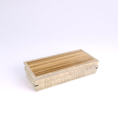Wooden handmade Sentinel Jewelry Box Curly Maple Zebrawood by Mikutowski Woodworking