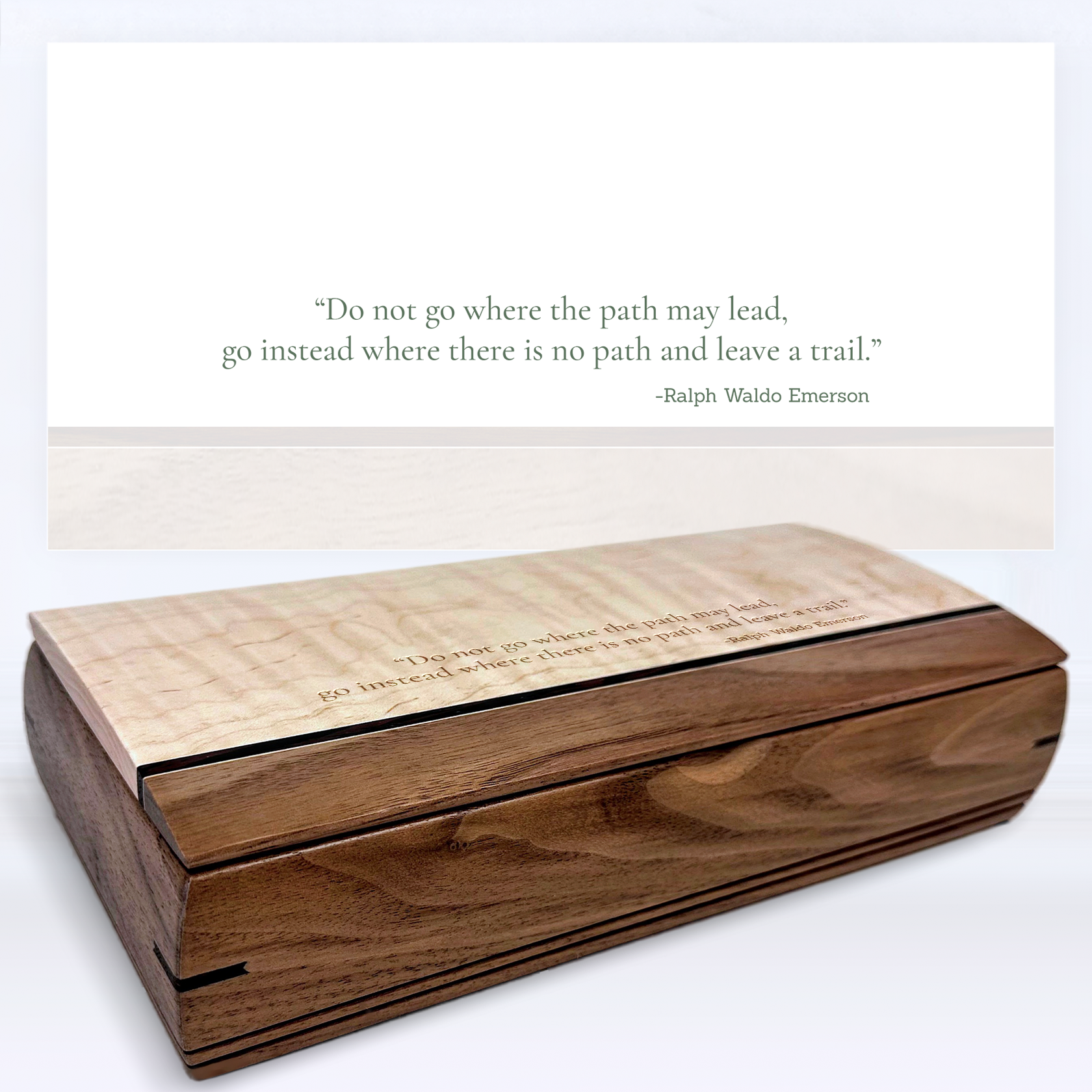 Engraved Wooden Cache Box for Graduation Gift - Inspiring Path