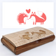 Fox and Hedgehog in Love - Engraved Valentine's Day Wooden Keepsake Box