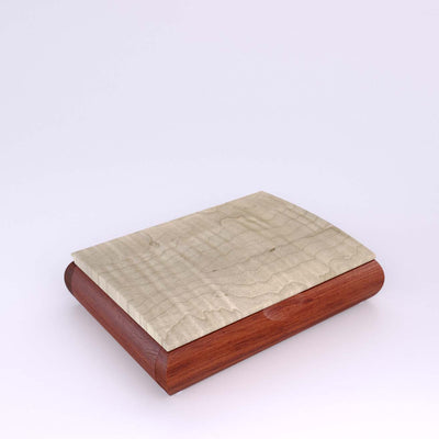 Wooden handmade Tranquility Box Bubinga Curly Maple by Mikutowski Woodworking