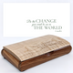Engraved Wooden Keepsake Box for Graduation Gift - Gandhi Quote Design