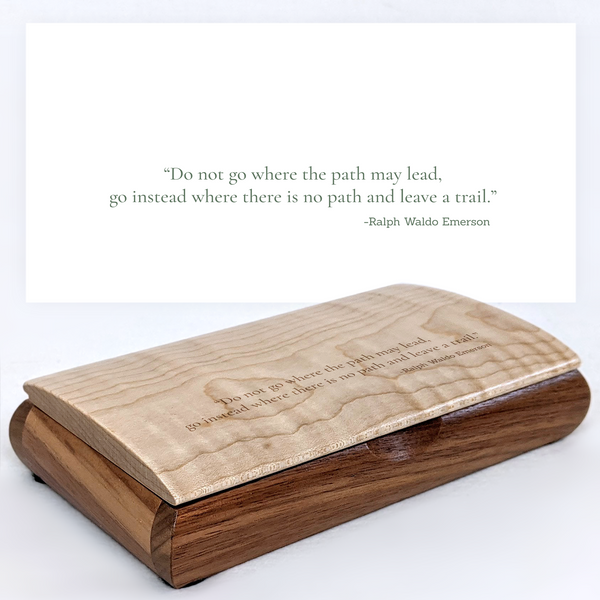 Leave a Trail Quote Engraved Keepsake Box — Graduation