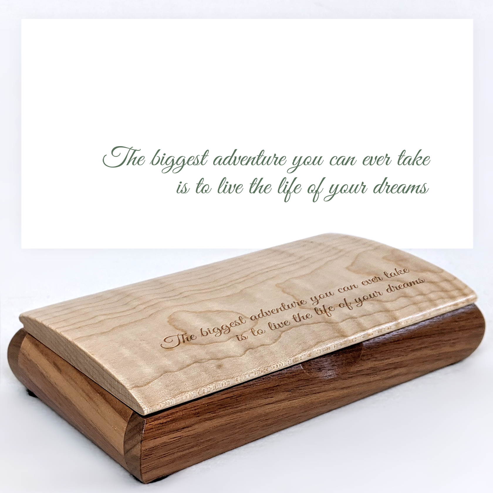 Engraved Wooden Keepsake Box for Graduation Gift - Adventure Quote –  Mikutowski Woodworking