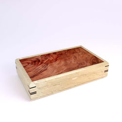 Wooden handmade Large Valet Box Birdseye Maple Bubinga by Mikutowski Woodworking