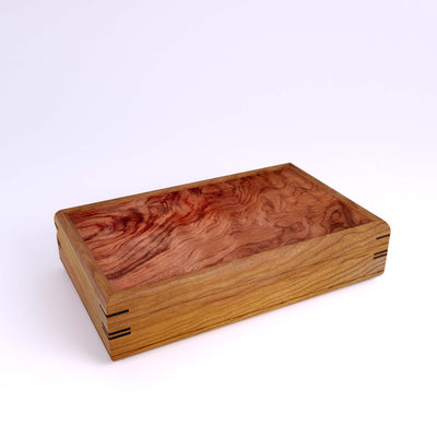 Wooden handmade Large Valet Box Cherry Bubinga by Mikutowski Woodworking