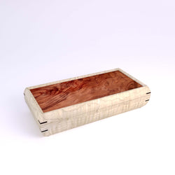 Wooden handmade Small Valet Box Curly Maple Bubinga by Mikutowski Woodworking