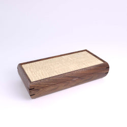 Wooden handmade Small Valet Box Walnut Curly Maple by Mikutowski Woodworking