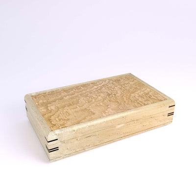 Wooden handmade Large Valet Box Birdseye Maple Tamo Ash by Mikutowski Woodworking