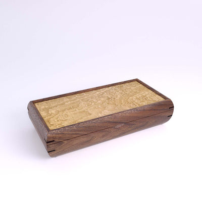 Wooden handmade Small Valet Box Walnut Tamo Ash by Mikutowski Woodworking
