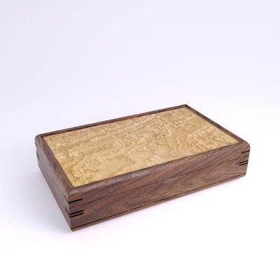 Wooden handmade Large Valet Box Walnut Tamo Ash by Mikutowski Woodworking