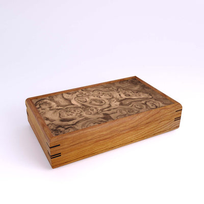 Wooden handmade Large Valet Box Cherry Burled Walnut by Mikutowski Woodworking