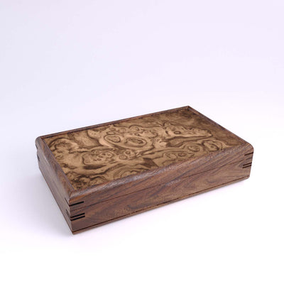 Wooden handmade Large Valet Box Walnut Burled Walnut by Mikutowski Woodworking