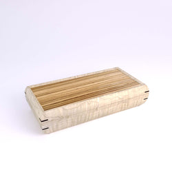 Wooden handmade Small Valet Box Curly Maple Zebrawood by Mikutowski Woodworking