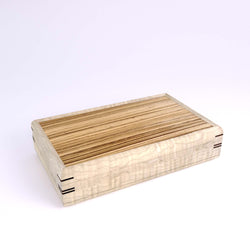 Wooden handmade Large Valet Box Curly Maple Zebrawood by Mikutowski Woodworking