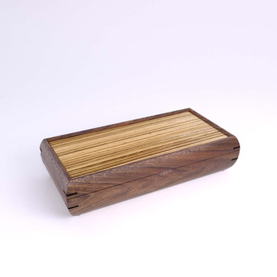 Wooden handmade Small Valet Box Walnut Zebrawood by Mikutowski Woodworking