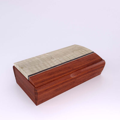 Wooden handmade Treasure Box Bubinga Curly Maple by Mikutowski Woodworking