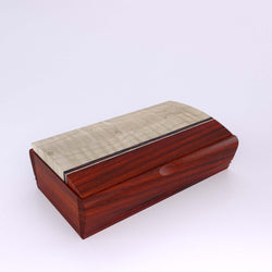 Wooden handmade Treasure Box Padauk Curly Maple by Mikutowski Woodworking