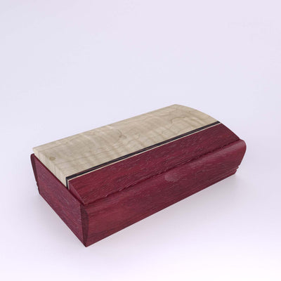 Wooden handmade Treasure Box Purpleheart Curly Maple by Mikutowski Woodworking