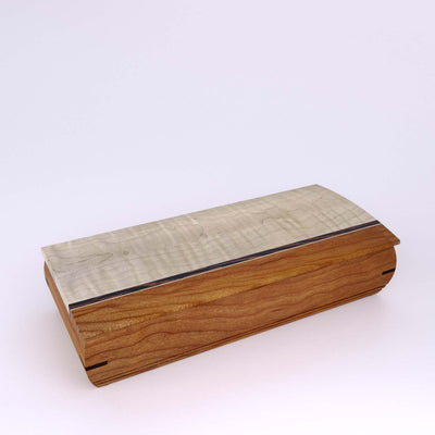 Wooden handmade Cache Box Cherry Curly Maple by Mikutowski Woodworking