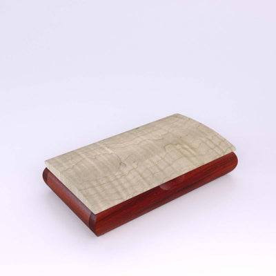 Wooden handmade Possibility Box Padauk Curly Maple by Mikutowski Woodworking