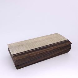 Wooden handmade Cache Box Shedua Curly Maple by Mikutowski Woodworking