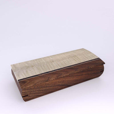 Wooden handmade Cache Box Walnut Curly Maple by Mikutowski Woodworking