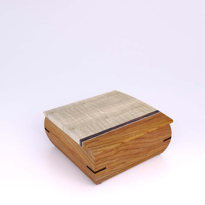 Wooden handmade Ring Bearer Box Cherry Curly Maple by Mikutowski Woodworking